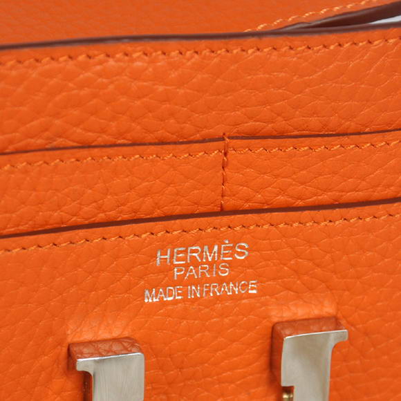 Cheap Fake Hermes Constance Wallets Togo Leather A608 Orange